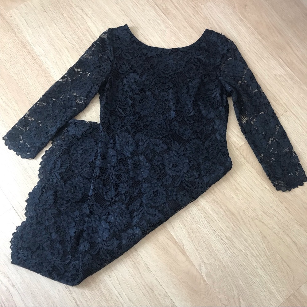 International Concepts INC blue lace floral long sleeve mini dress size 10